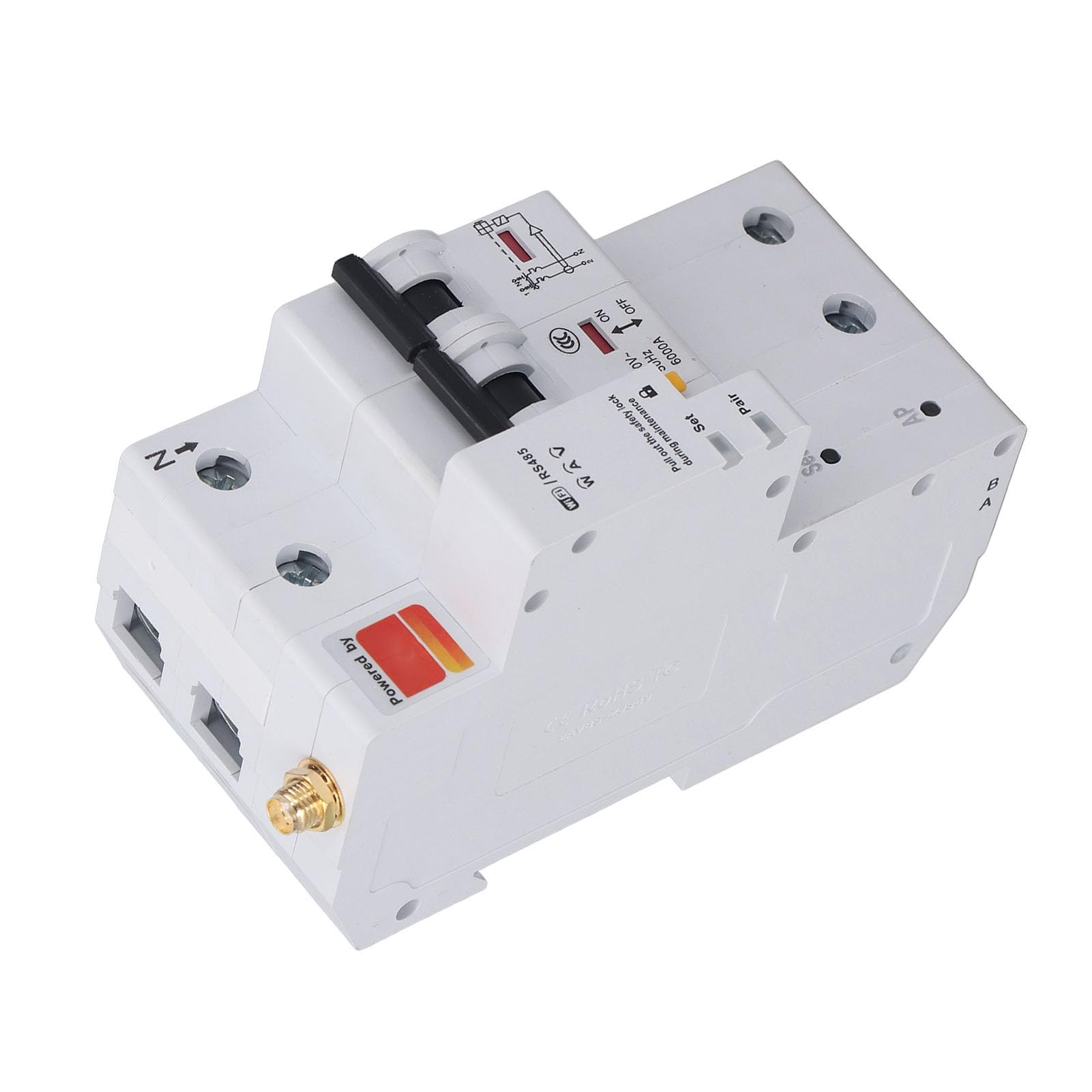 Hyuduo Interruttore Automatico WiFi Intelligente, Interruttore Automatico Telecomando ABS 230 V 40 A 2 P con Protezione da Sovraccarico Archiviazione Dati, per Utenti di Quadri Elettrici con Scatola
