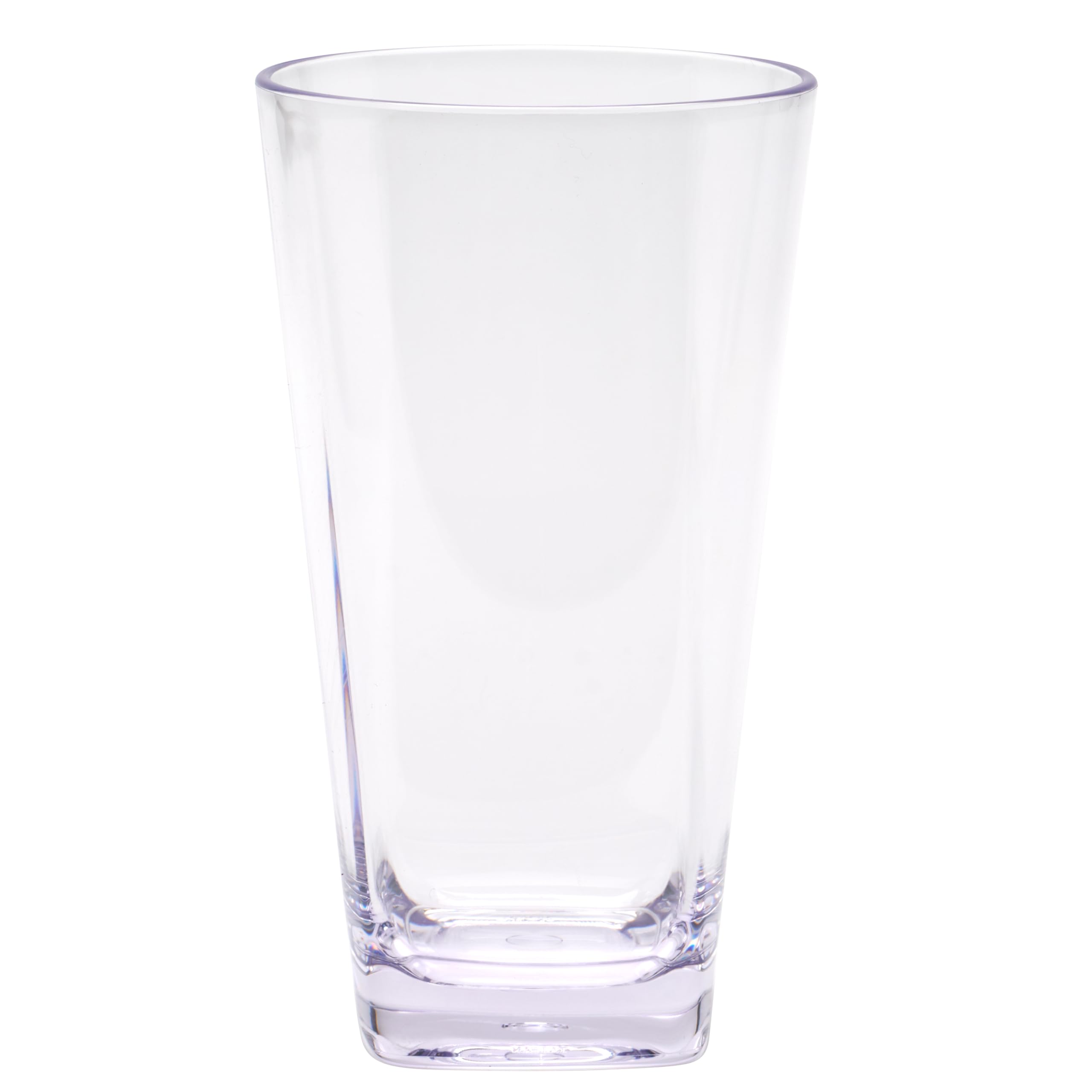 G.E.T. SW-1472-CL Vaso de cerveza de plástico con fondo cuadrado sin BPA, 16 onzas, transparente (juego de 12)