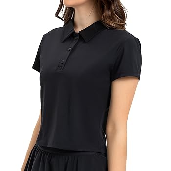 Amazon.com: Women's Cropped Polo Shirts Athletic Golf Tennis