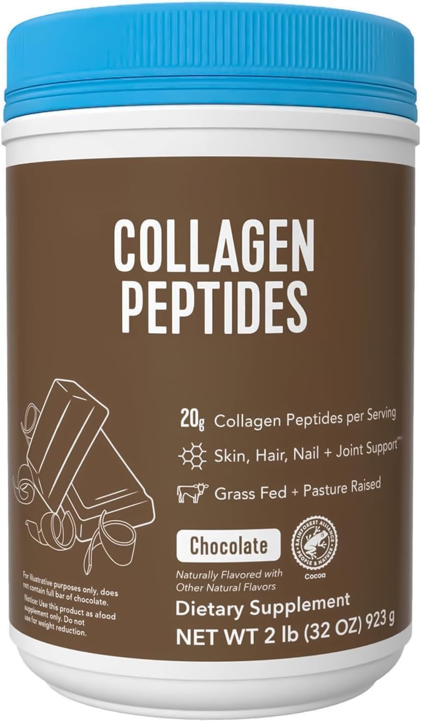 Vital Collagen Protein Peptides, Pasture Raised, Grass Fed, Zero Sugar Dairy Free, Chocolate, 32 OZ Vital Collagen Protein Peptides, Pasture Raised, Grass Fed, Zero Sugar Dairy Free, Chocolate, 32 OZ