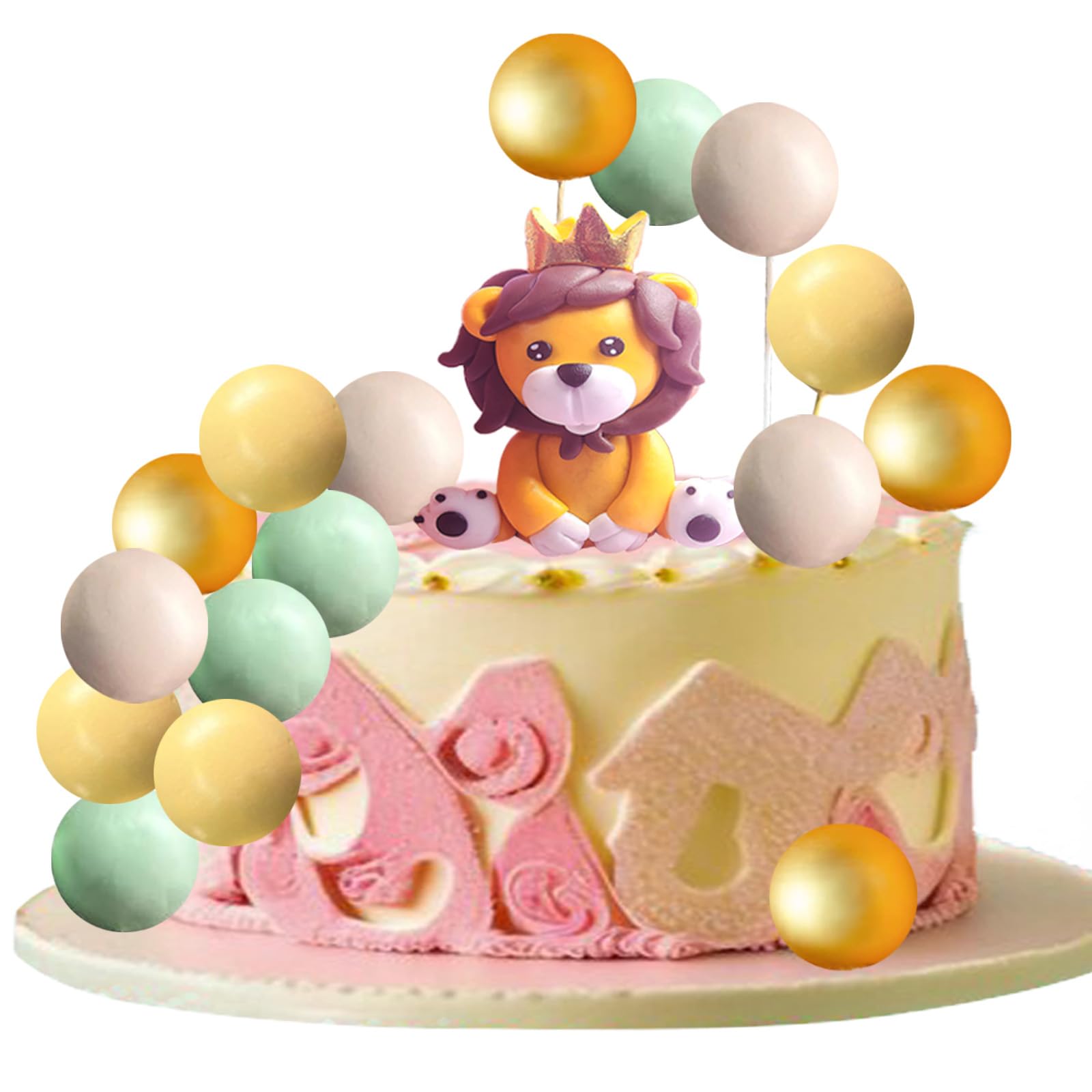Neodtx Tierfiguren Tortendeko 16-teilig - Löwe & Kugeln Für Safari Geburtstagstorten
