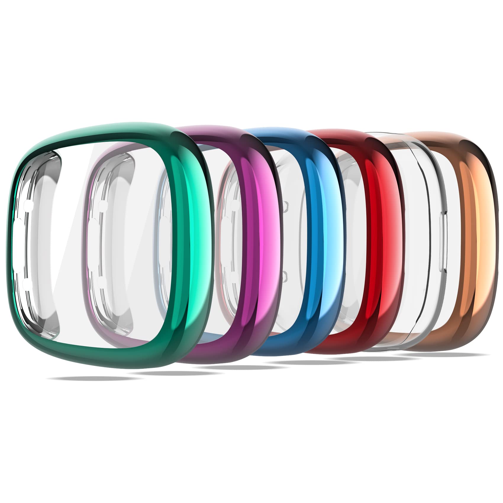 KPYJA Screen Protector for Fitbit Sense 2/Versa 4 Case, Soft TPU Plated Case All-Around Protective Screen Full Cover Bumper for Sense 2/Versa 4 Smart Watch