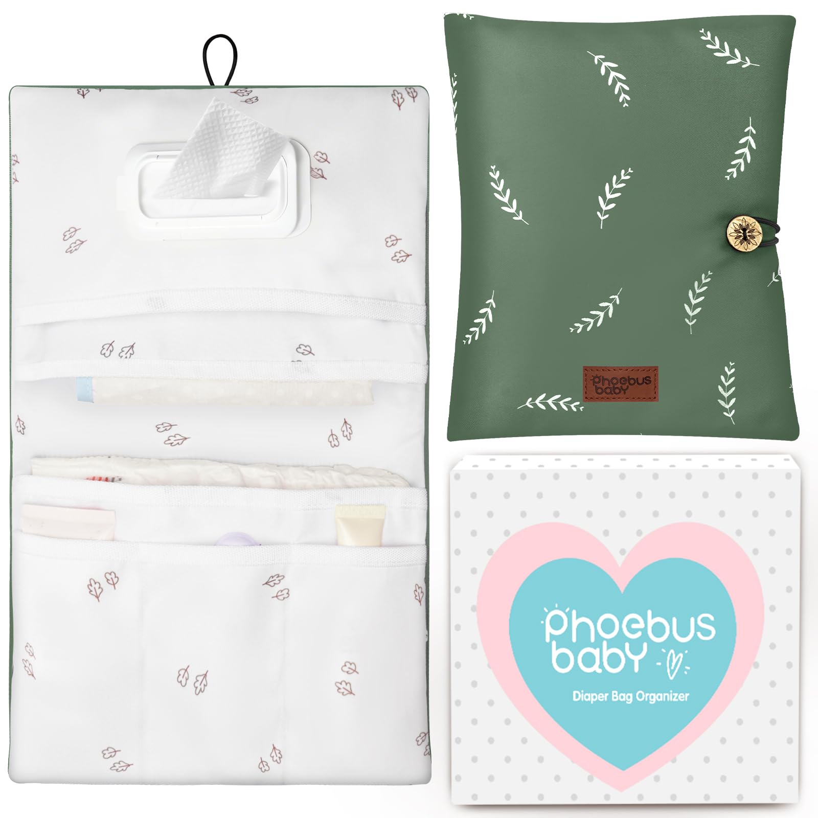 Baby Diaper Bag Organizer, Compact & Foldable Travel Organizer Pouches for Diaper Wipes and Small Essentials, Gift for Baby Shower-image-20