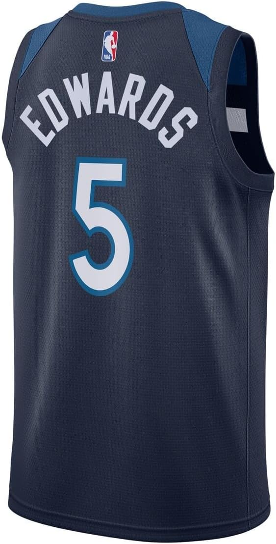 Anthony Edwards Minnesota Timberwolves NBA Kids Youth 8-20 Navy Icon Edition Swingman Jersey - Image 3
