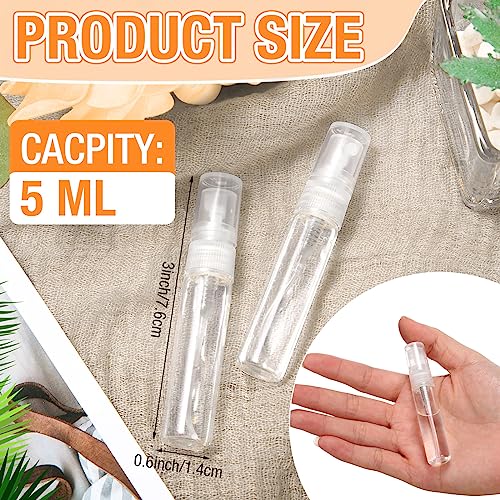 Tanlade 300 Pcs 5ml Mini Spray Bottles Clear Glass Perfume Atomizer Sprayer Bottles Portable Perfume Travel Refillable Bottle for Travel Pocket Dispenser Container2
