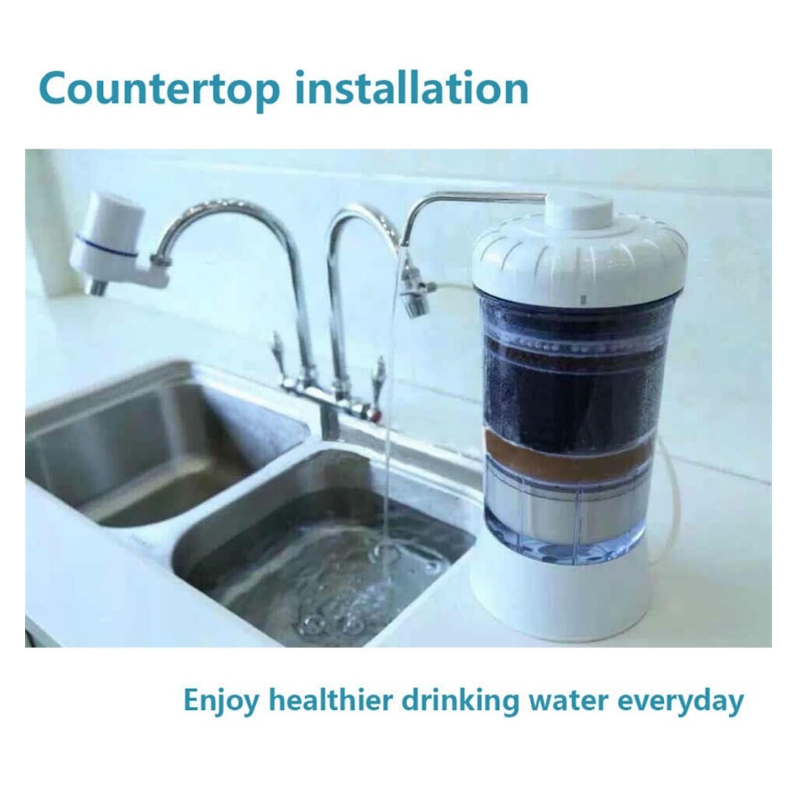 Osmosis Inversa Domestica, Equilibrio de PH alcalino Filtro de Agua alcalina ionizada, máquina ionizadora ORP bajo Excelente de filtración de 8 etapas Purificador de Agua del Grifo(Bianco)