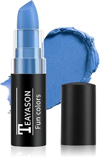 Blue Face Body Paint Stick, Matte Lipstick Eye Black Stick Face-Paint Make Up, Long Lasting Waterproof Blue Makeup for Halloween Avatar Sally Smurf Mystique Costume Cosplay Makeup