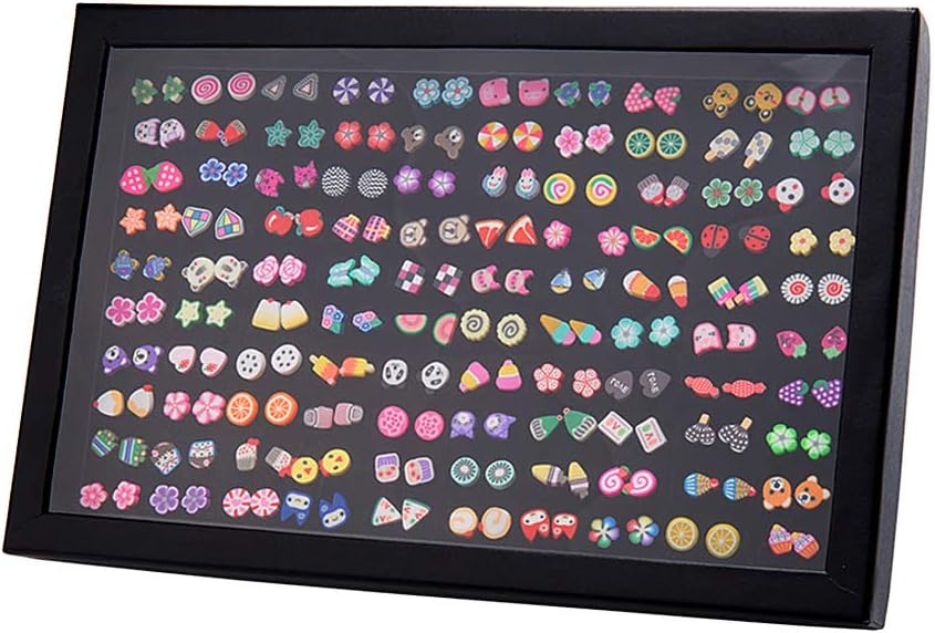 Girls' Earrings, Comius 100 Pairs Handmade Hypoallergenic Mixed Color Soft Pottery Cute Animals Flower Fruit Sushi Ice Cream Love Heart Stud Earrings Set for Women Girls