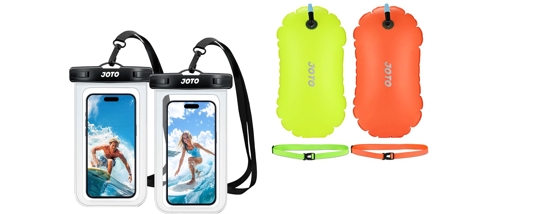 JOTO 2 Stück wasserdichte Handyhülle + 2Stück Schwimmboje
