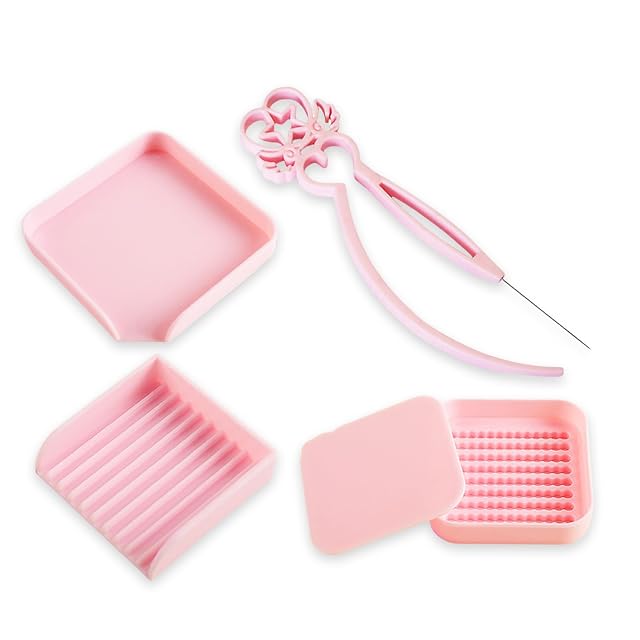 TARGONIX Juego de accesorios de cuentas para planchar en color rosa con bolígrafo y pinzas