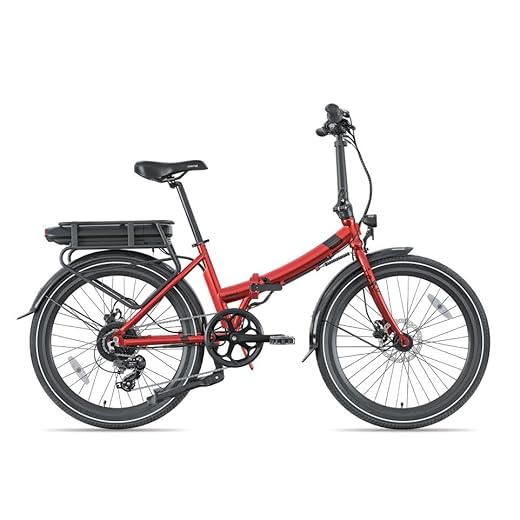 Legend Siena | Bicicleta Eléctrica Plegable 24" Smart Ebike | Autonomía hasta 90 km | E-Bike Urbana de Paseo Adulto, Mujer y Hombre | Frenos Hidráulicos, Batería Extraíble Ion 13Ah | Rojo Strawberry
