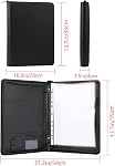 Laelr Zippered Portfolio 3 Ring Binder with 8 Pockes, Leather Business Padfolio with Zipper, A4 Document Binder Organizer for School Office
