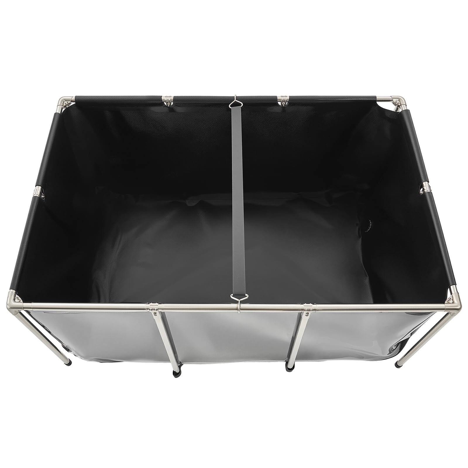 VEVOR Estanque de Lona sobre Suelo 1023,3 L de PVC con Panel de Visualización Transparente Tanque Rectangular 150x100x70 cm para Peces Dorados con Marco de Acero Inoxidable Válvula de Drenaje, Negro