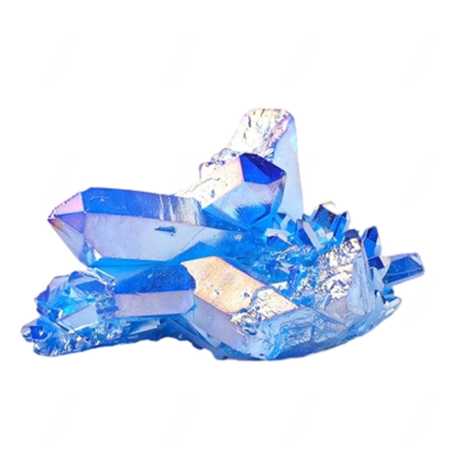 HUJWLBWF Crystal Rock Crystal Cluster Titanium Coated Quartz Cluster Geode Stone Gemstone Home Decoration Collectibles,G-5-9cm