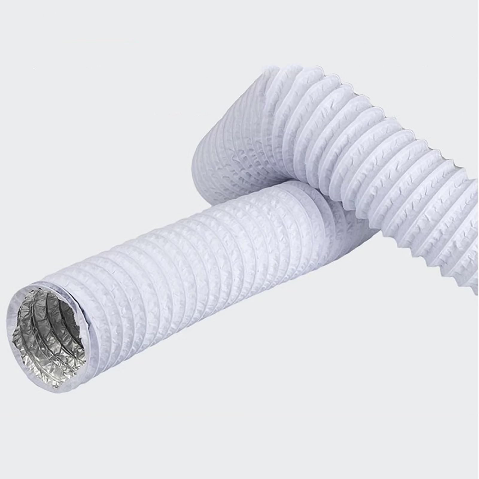 Tubo Flexible Manguera Flexible de Ventilación para Secadora de 50 Pies para Espacios Reducidos, Extensión de Conducto de Ventilación para Carpas de Cultivo en Interiores O Exteriores(White,90mm(3 1/2