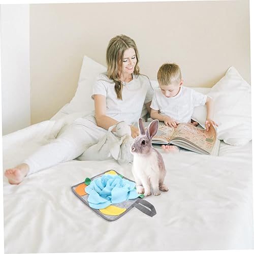 Miniatura 5 de POPETPOP Alfombrilla de olfateo de conejo, juguete de rompecabezas, alfombrilla de olfateo para cachorros, tapete de forraje para cachorros, cojín