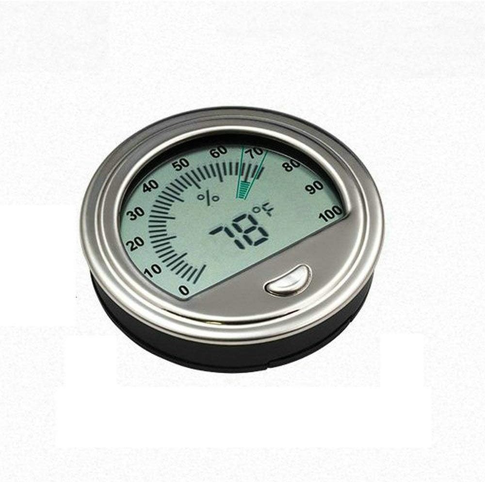 MAYBAO Cigar Humidor Hygrometers Cigar Thermo-Hygrometer Tobacco Hygrothermograph (Silver)