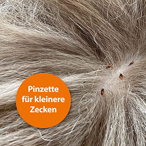 ARDAP Zeckenzange und Zeckenhaken - 2in1 Zeckenpinzette aus Edelstahl im Leder-Etui - Einfache & effektive Zeckenentfernung - Premium Zange für Hunde, Katzen & Mensch