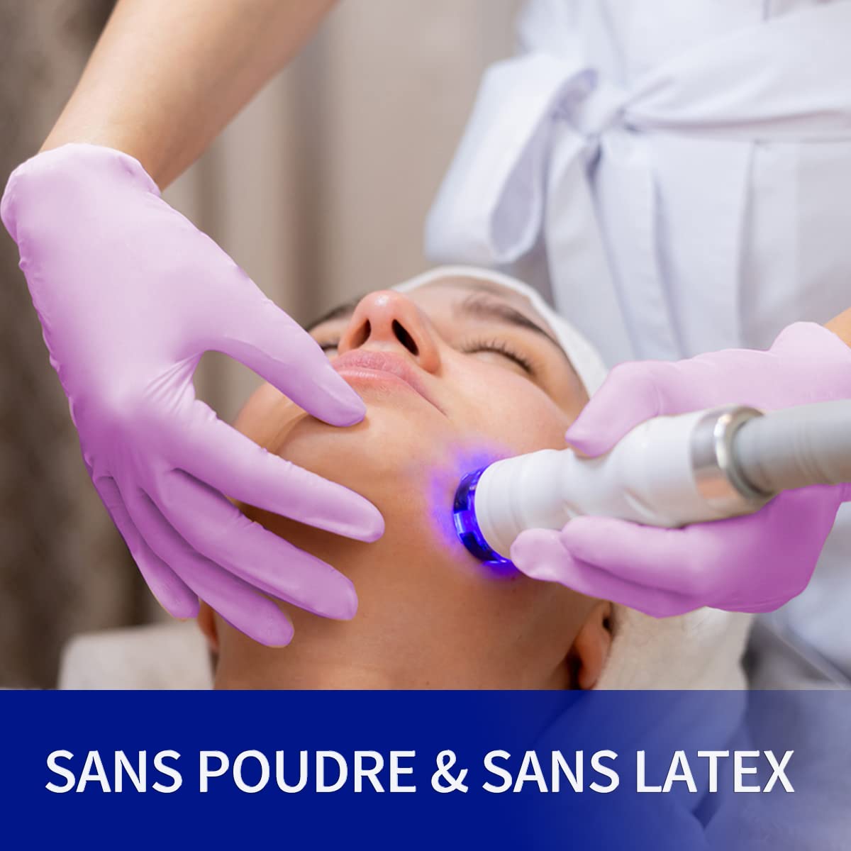 Safe Health Gants d'examen jetables Nitro-V en nitrile vinyle synthétiques Taille XL Violet, Lot de 900 gants, Sans latex Sans poudre, Clinique Soins médicaux Aliments Salon de manucure