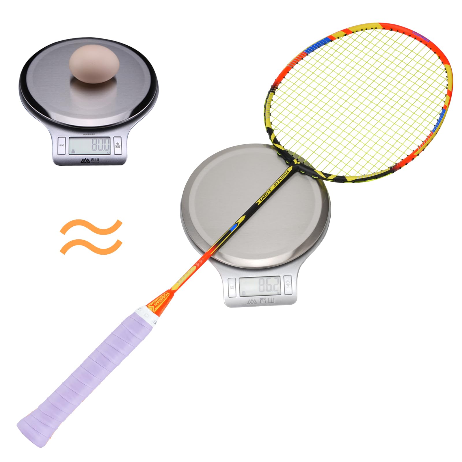 Set di 4 racchette da badminton in grafite ultra leggere, con 2 tasche per il trasporto, 70-74 g, manico e telaio precaricato, ideali per famiglia, allenamento e attività all'aperto