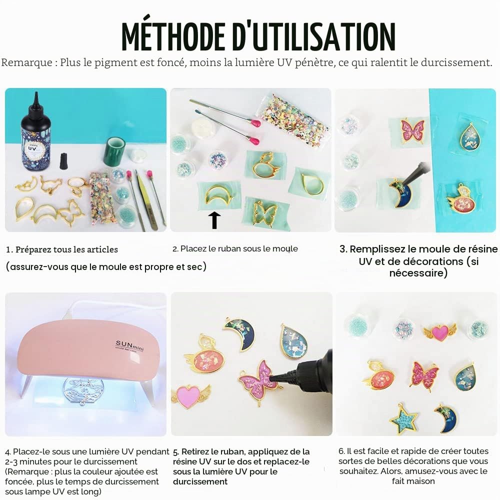 Résine UV dure cristalline, formule améliorée, résine à durcissement rapide UV, fabrication de bijoux, décoration artisanale, colle dure transparente, cicatrisation du soleil, résine active (1000 g)