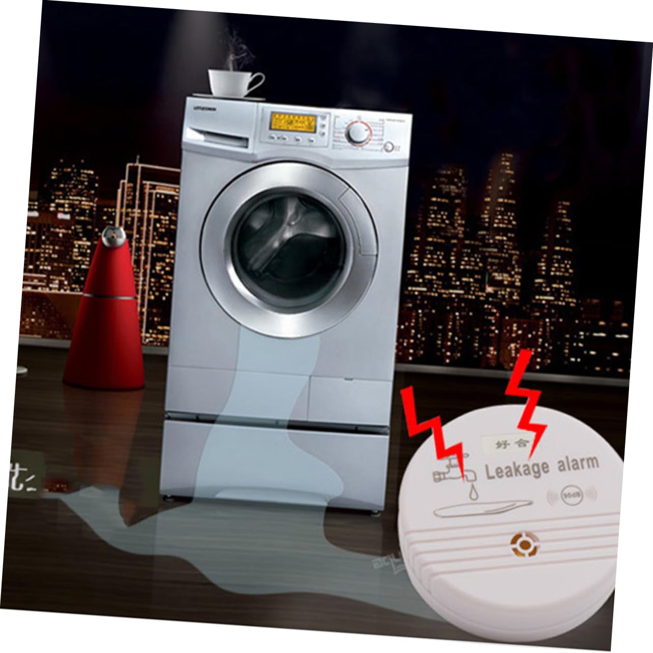 Operitacx 3 Stück Wasserimmersionsmelder Leckage Wasserlecksensor Dein erkennen Feuchtigkeitsmesser Monitor Alarm bei Wasseraustritt Leckalarm Alarmalarm Überlaufalarm Weiß