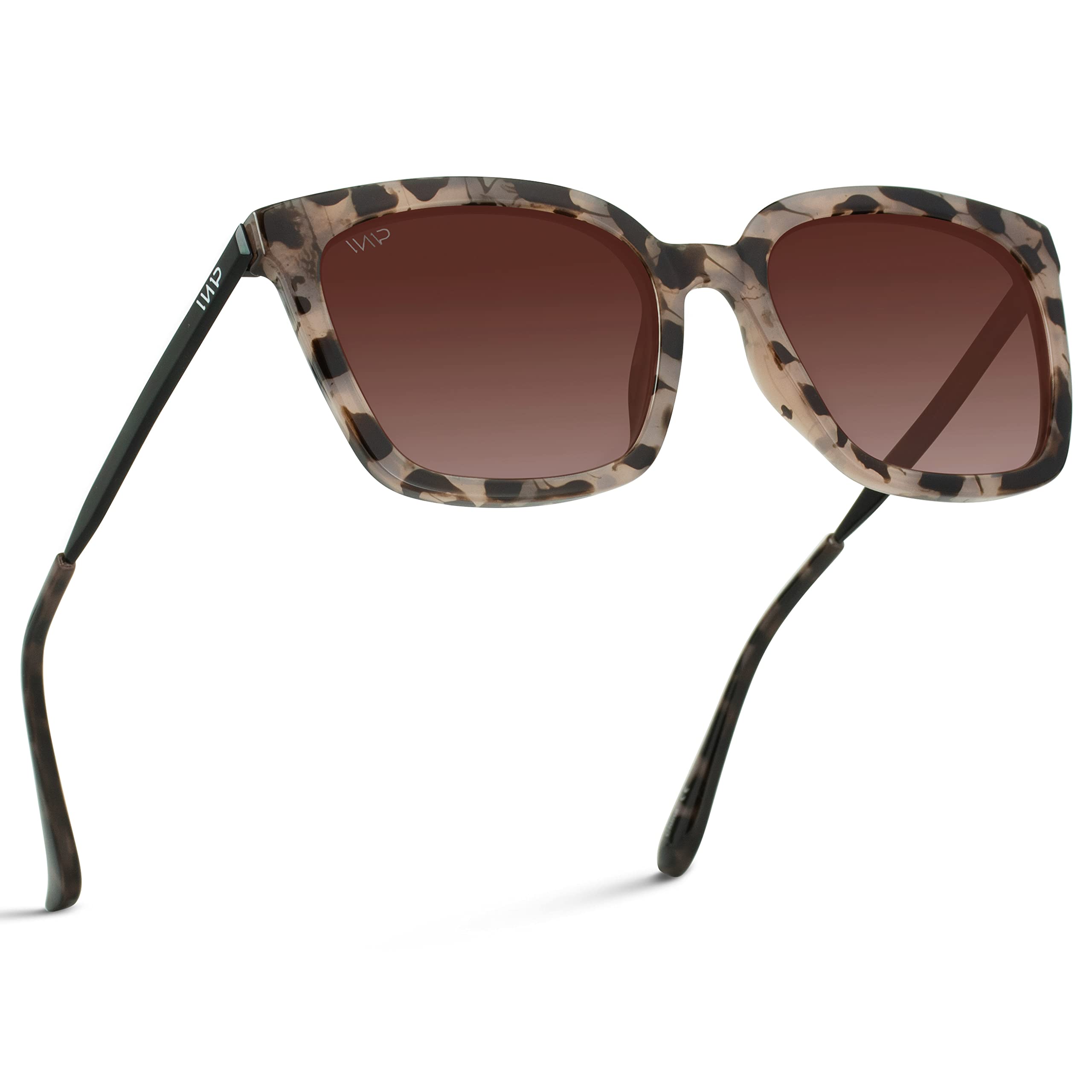 Square Oversized Metal Frame Fashion Style Women Polarized Sunglasses