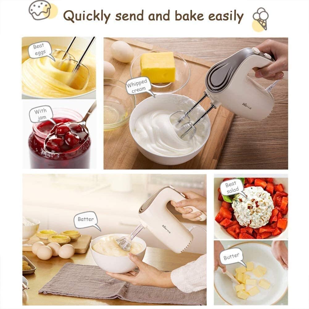 Frusta elettrica per frullatore Elettrico da Cucina, frullatore Elettrico da 125 W con frullino per Biscotti a 5 velocità, Frusta Verticale Leggera per Cottura in Cucina Mini frull