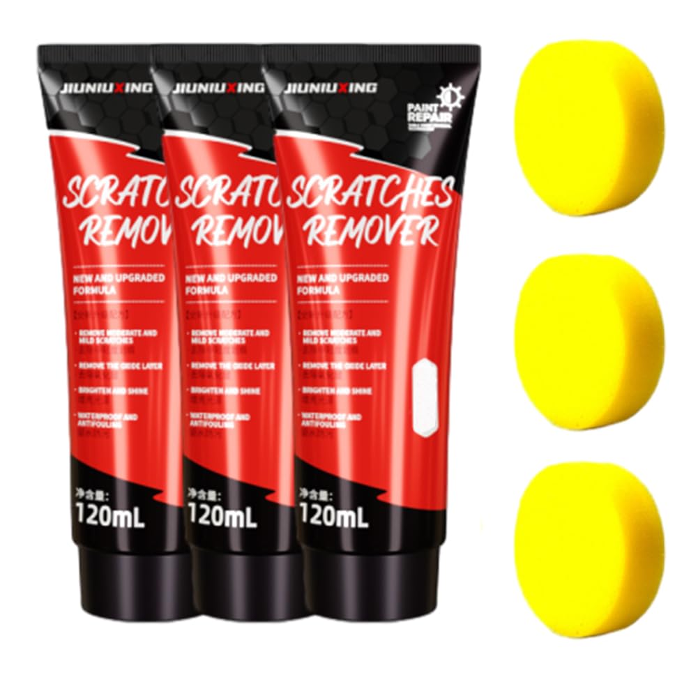 Car Scratch Repair Kit, 3PCS Car Scratch Remover Wax for Repairing Surface Blemishes with Sponge, Car Care Scratching Repair Tools for Vehicles Polishing & Deep Scratches