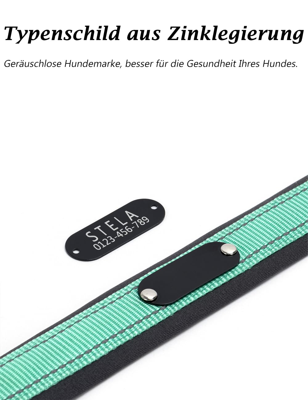 Personalisiertes Reflektierendes Hundehalsband – Individuell Graviert mit Name & Telefonnummer, Weiches Neoprenfutter, Verstellbar, Robust & Bequem, Sicherheits-Halsband für Hunde