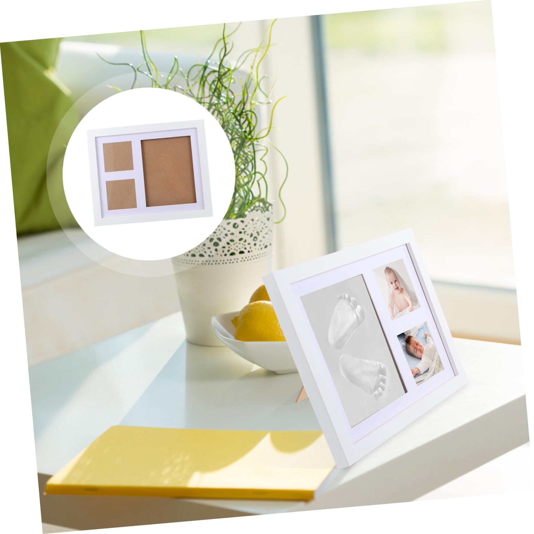 Kisangel Marco De Fotos De Manos y Pies Para Recién Nacidos Caja De Recuerdos De Crecimiento Para Bebés Para Dormitorio Infantil