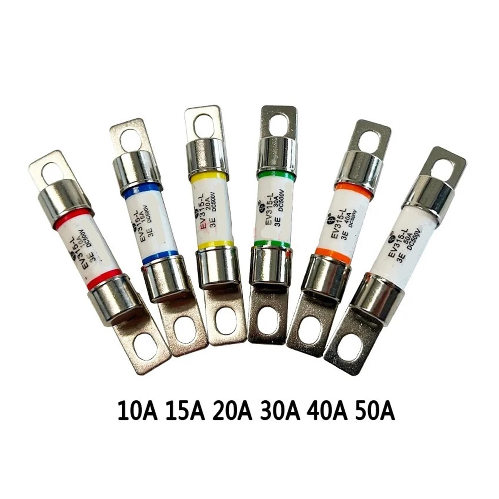 Fusibile EV315-L-3E 10A 15A 20A 30A 40A 50A 500VDC 10 Pezzi(EV315-L-3E 15A)
