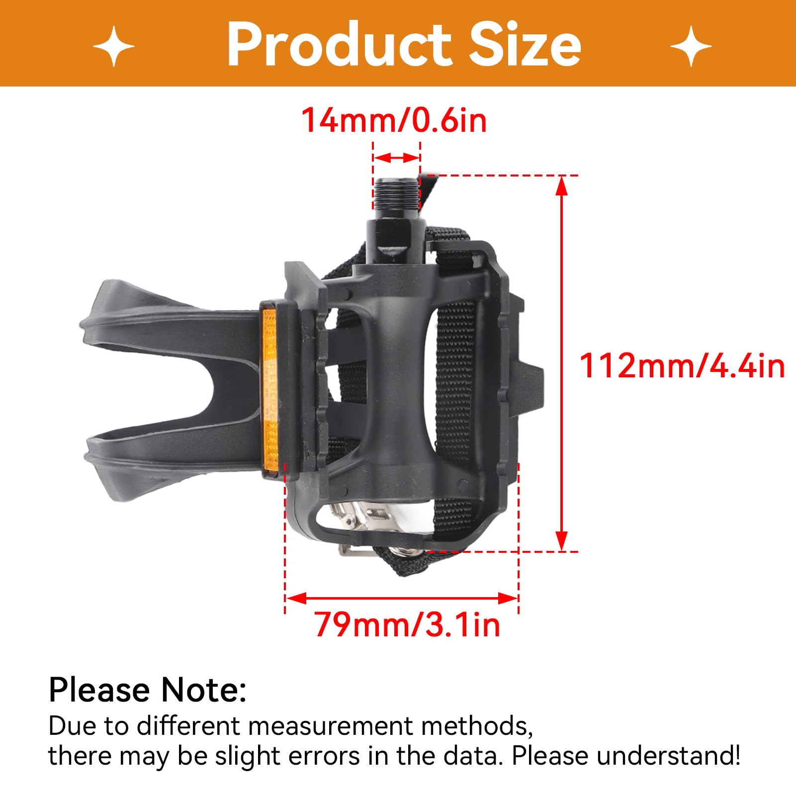 pedal sizes 1 Pair Bike Pedals, Bike Pedals with Toe Cages Road Bicycle Toe Clip Cages Adjustable Bicycle Clips Straps for Wide Shoes Indoor Outdoor Cycling : Sports & Outdoors Color:Clear / Clear Scott Tago Plus (CE) One piece resin pedal Kinder Rollenspiel