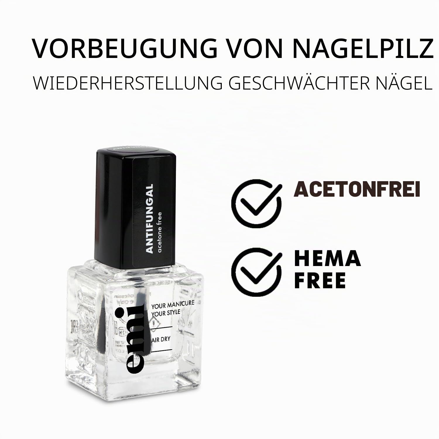 3-in-1 Nagelpflege zur Vorbeugung von Pilzinfektionen, Anti-Onycholyse, EMI Antifungal, 9 ml