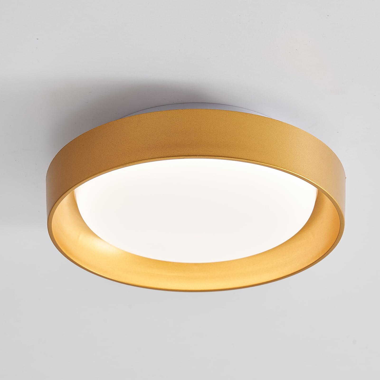 HYDELITE Gold Flush Mount Ceiling Light Fixture Led Ceiling Light Hallway Light Fixtures 4000k for Kitchen Bedroom entryway