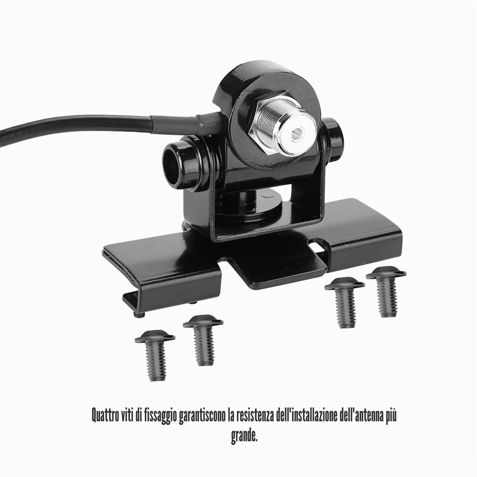 Goshyda Staffa di Montaggio per per Auto, Base di Montaggio per con Morsetto a Clip per per Auto Radio Mobile con Linea di Estensione di 5 Metri (Strumento di Rimozione Incluso)