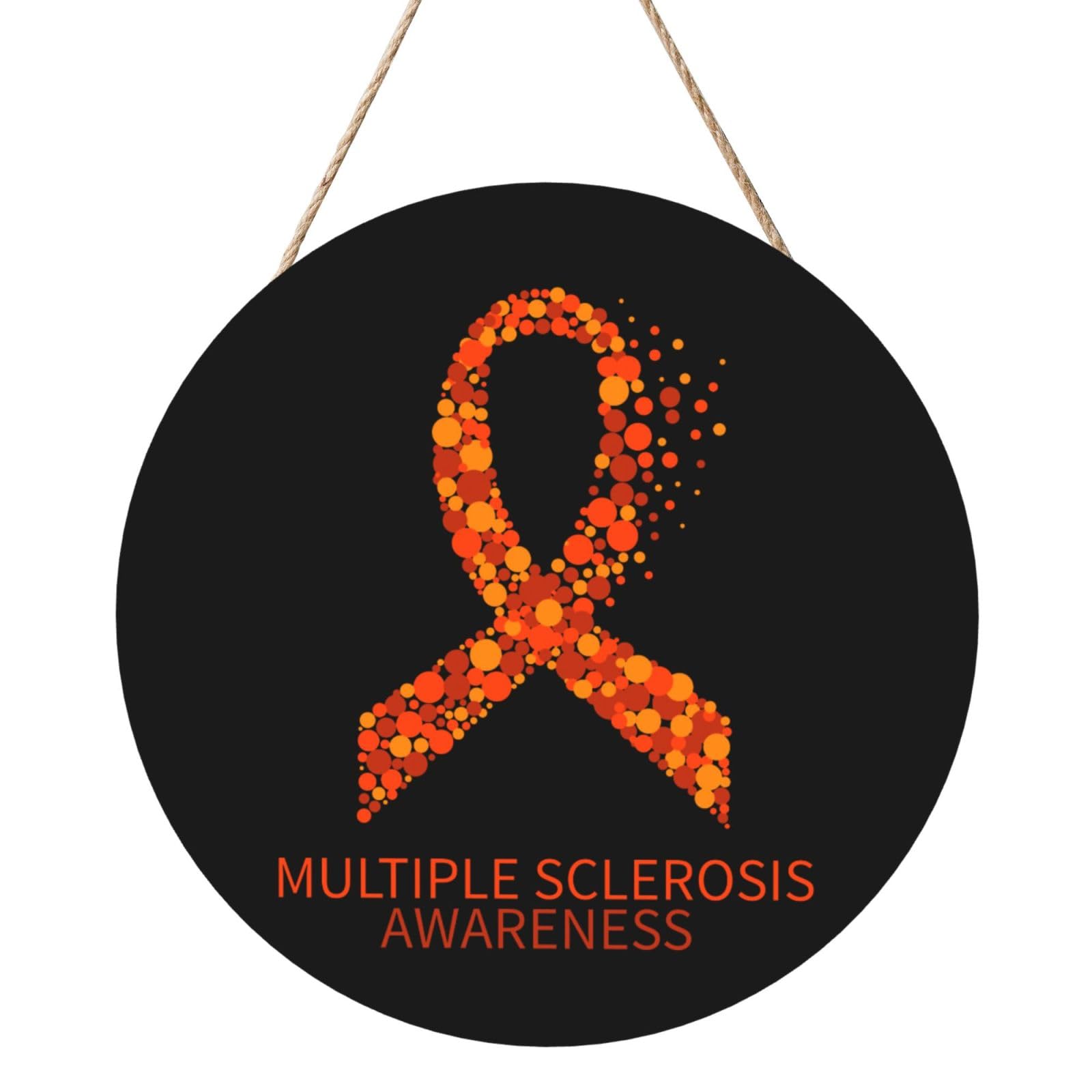Ms Multiple Sclerosis Awareness Door Signs Plaques Wood Welcome Sign For Front Door Wall Hanging For Home Farmhouse Office Classroom Party Decoration