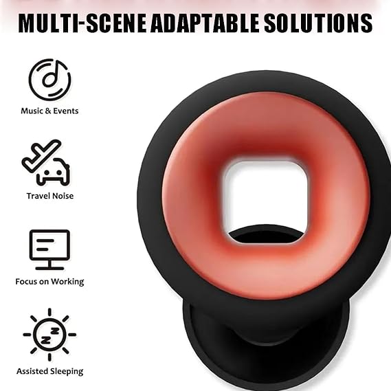 Earplugs, Moto Earplugs, Sleep Earplugss, Ear Plugs for Sleeping Noise Cancelling, Super Soft Reusable Silicone Ear Plugs, for Motorcycles, Concerts, Sports (Red)