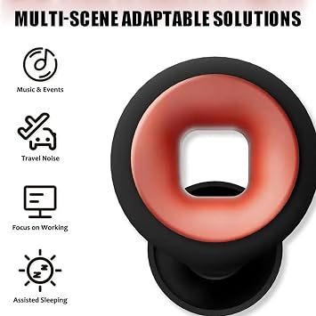 Earplugs, Moto Earplugs, Sleep Earplugss, Ear Plugs for Sleeping Noise Cancelling, Super Soft Reusable Silicone Ear Plugs, for Motorcycles, Concerts, Sports (Red)