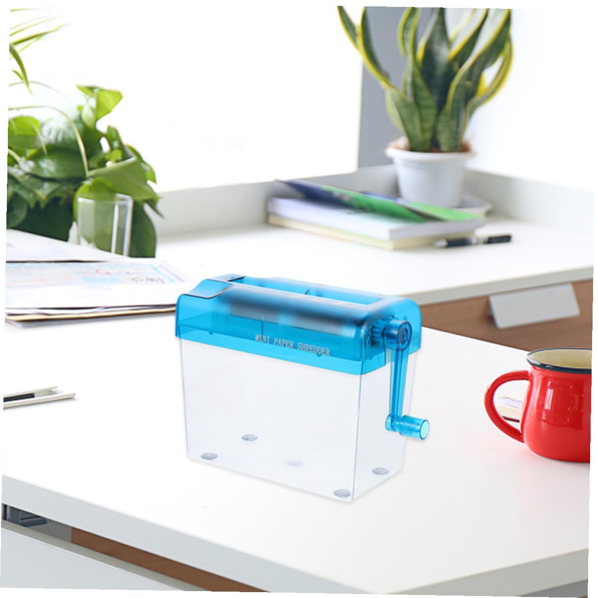 2 pezzi Distruggidocumenti Manuale Portatile Mini per Casa e Ufficio Shredder Manuale Senza Elettricità per Documenti Sensibili Strumento di Taglio Preciso e Compatto