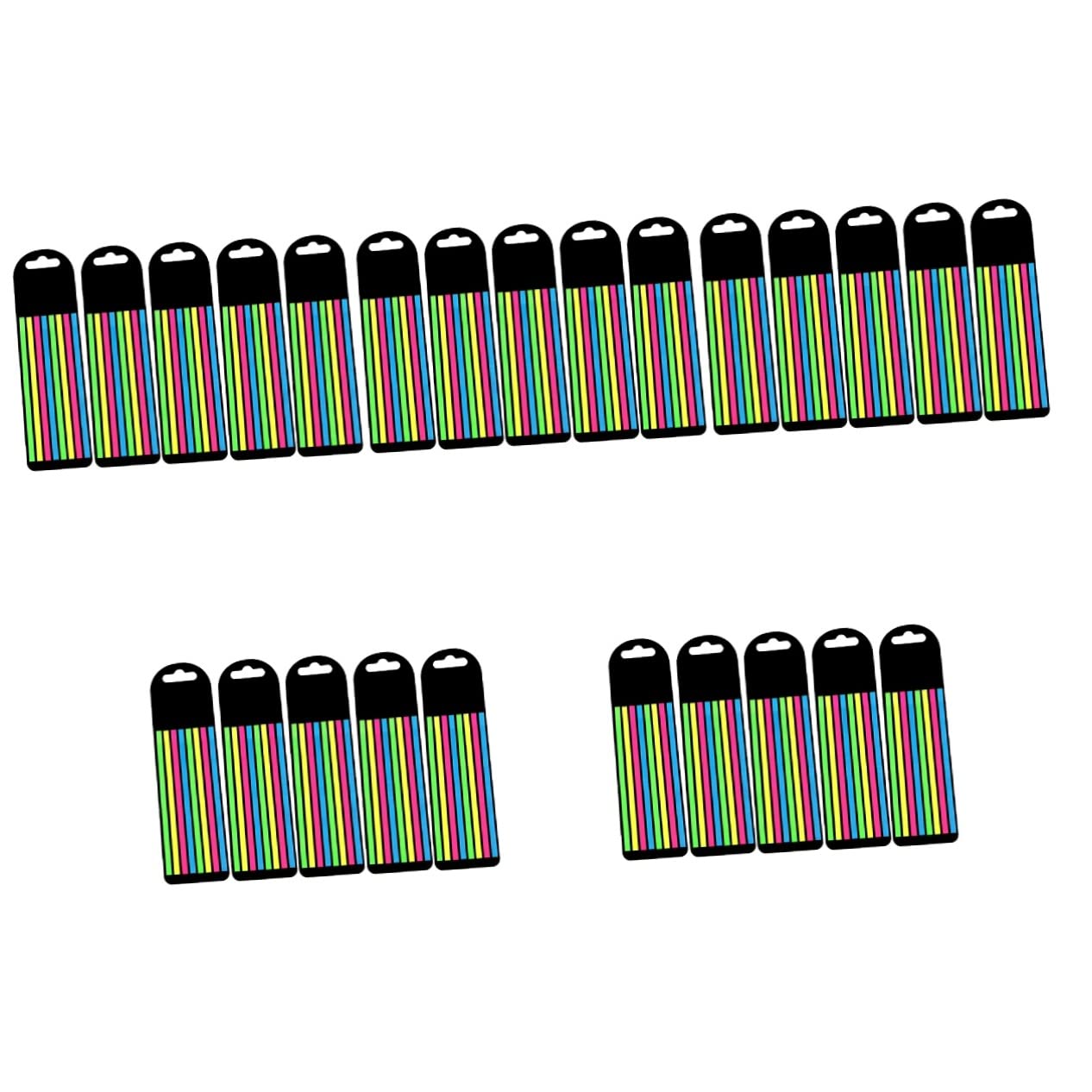 STOBOK 25 Juegos Notas Adhesivas Fluorescentes Finas Tiras De Lectura Portátiles Pestañas De Anotación Tira De Lectura De Fluorescencia Leyendo Pegatinas Pestañas De Notas La Mascota Bar
