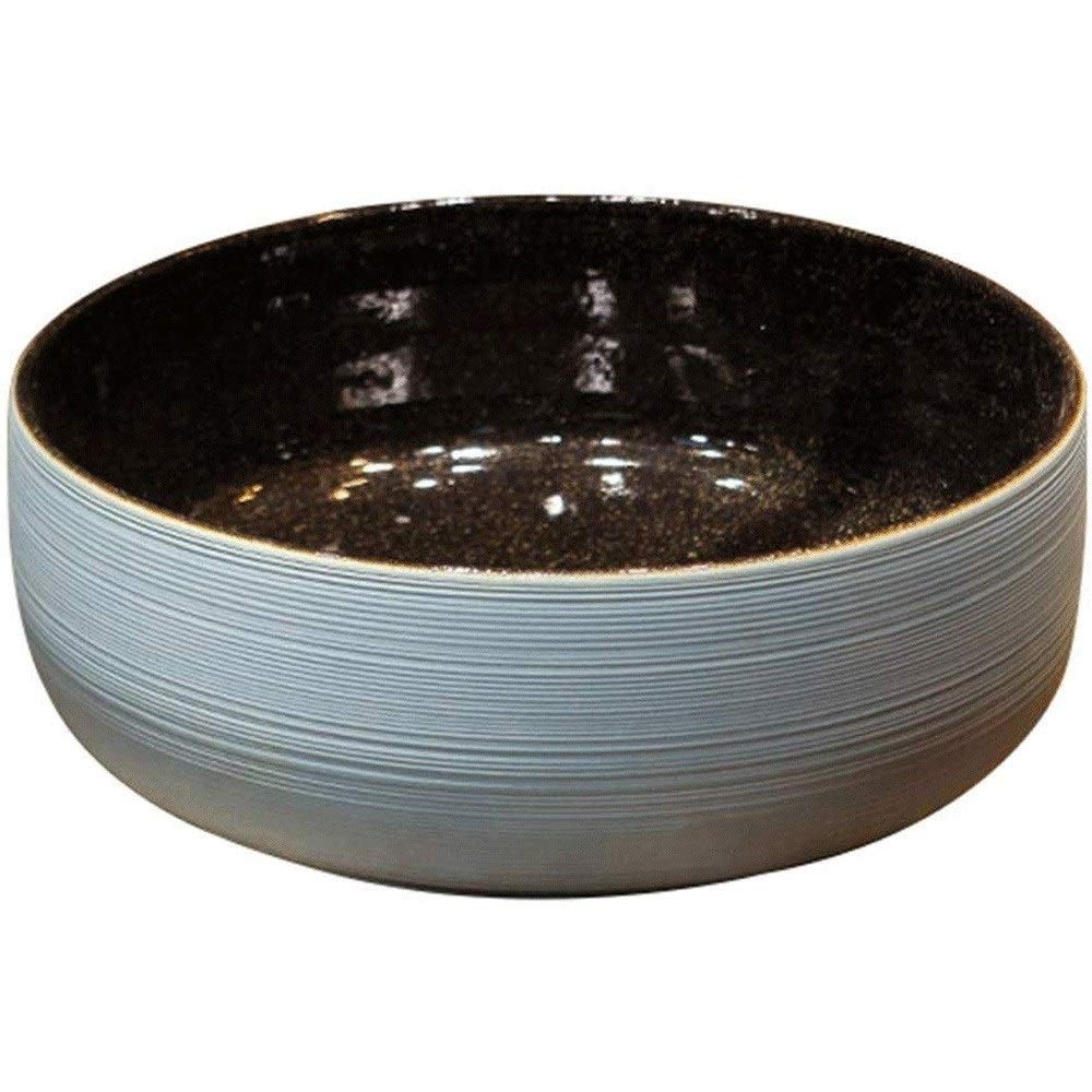 ASerZenith Modern Ceramics Vessel Sink - Above Counter Bathroom Vanity Basin Bowl - Round
