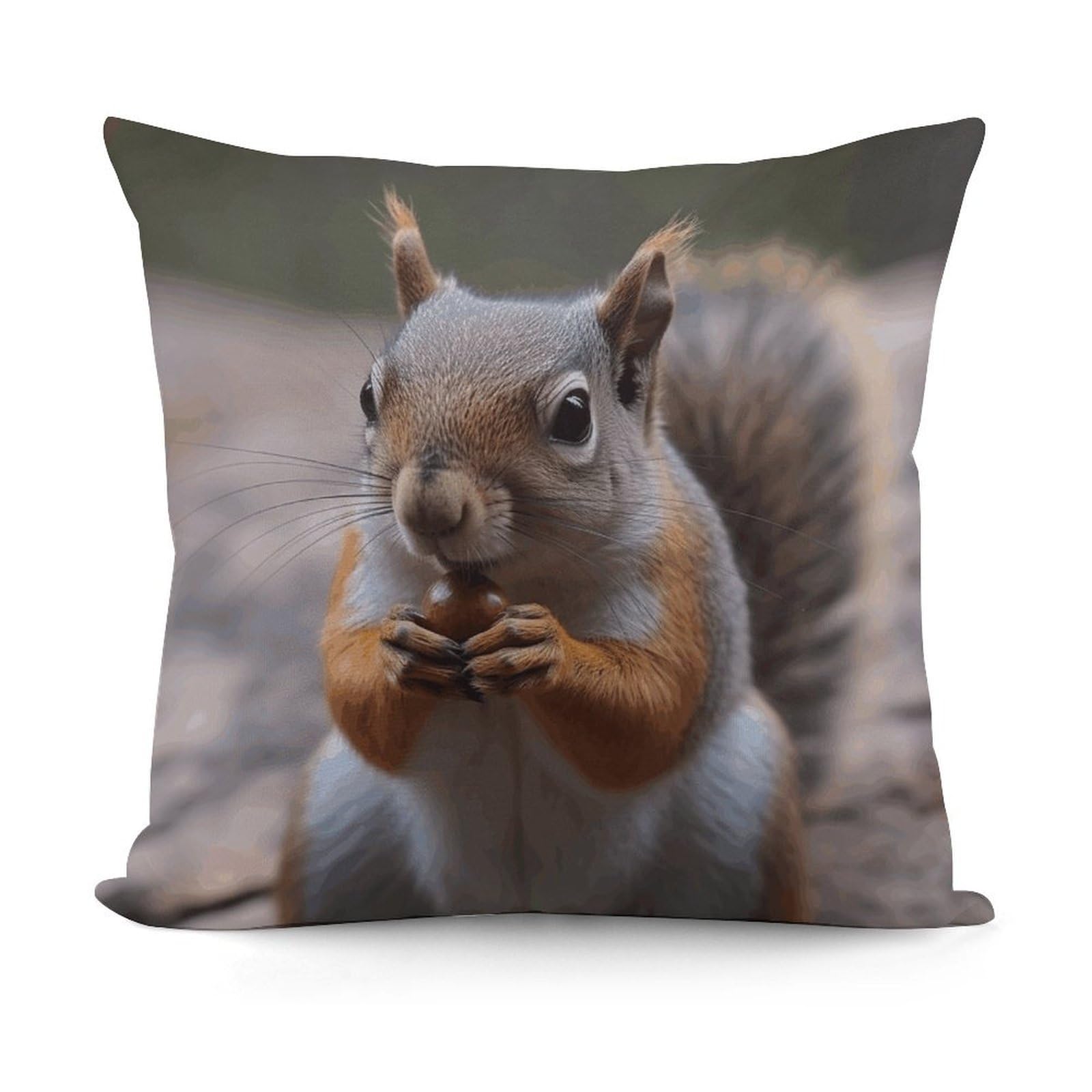 JTREHY Cute Squirrel Pillow Covers Decorative Throw Pillow Covers Soft Decor Couch Cushion Case Modern Square Pillow Cases Summer Pillow Cover for Sofa Living Room 18x18 in
