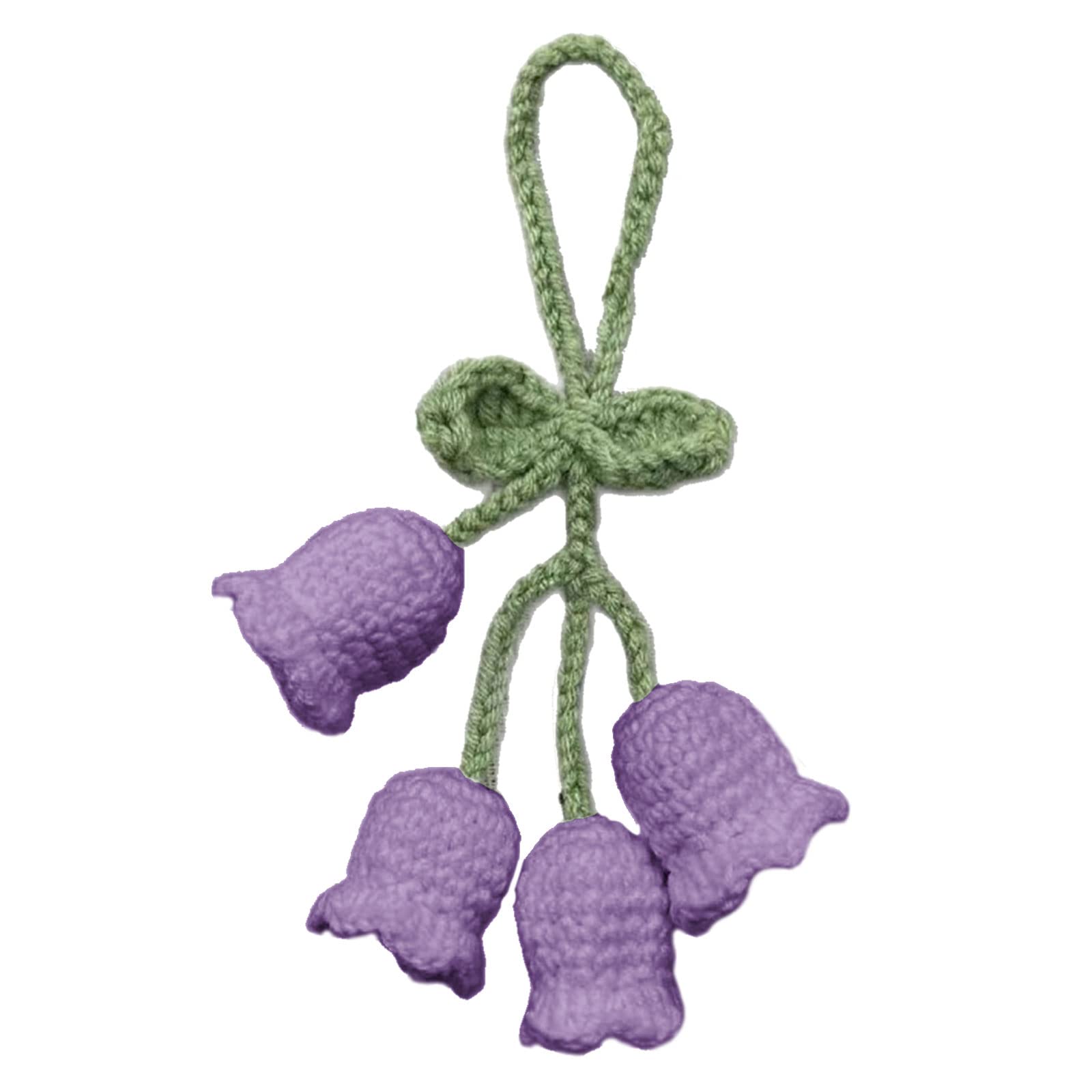 HUAJINGKEJI Fashion Jewelry, Handmade Flower Knitted Keychain Keyring Women Crocheted Wool Flower Leaf Bag Pendants Car Keyring Handbag Charm Gifts