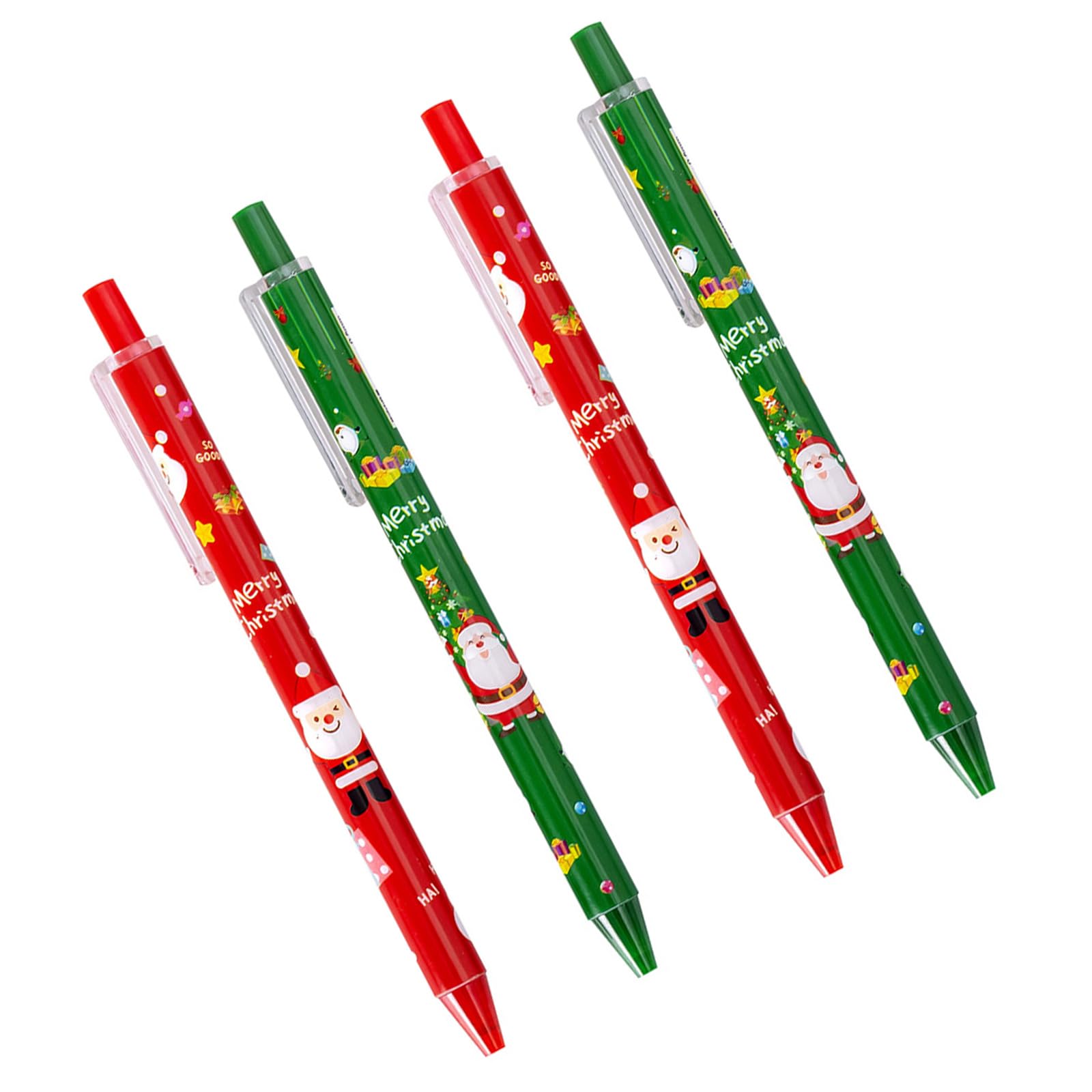 RBRMHM Retractable Gel Pen 0.5MM Tip Christmas Stocking Fillers Quick Dry Smooth to Write for Writing Journaling 4Pcs