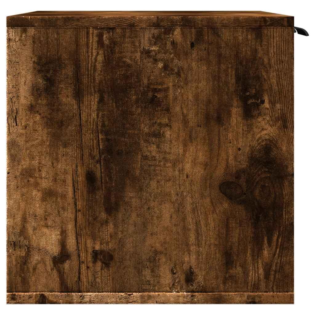 Katzenklo Schrank Räuchereiche 60x40x40 cm Holzwerkstoff - Katzenhaus mit 2 Eingängen, Katzenklo-Möbel versteckt, Beistelltisch und Katzenhöhle für Katzen