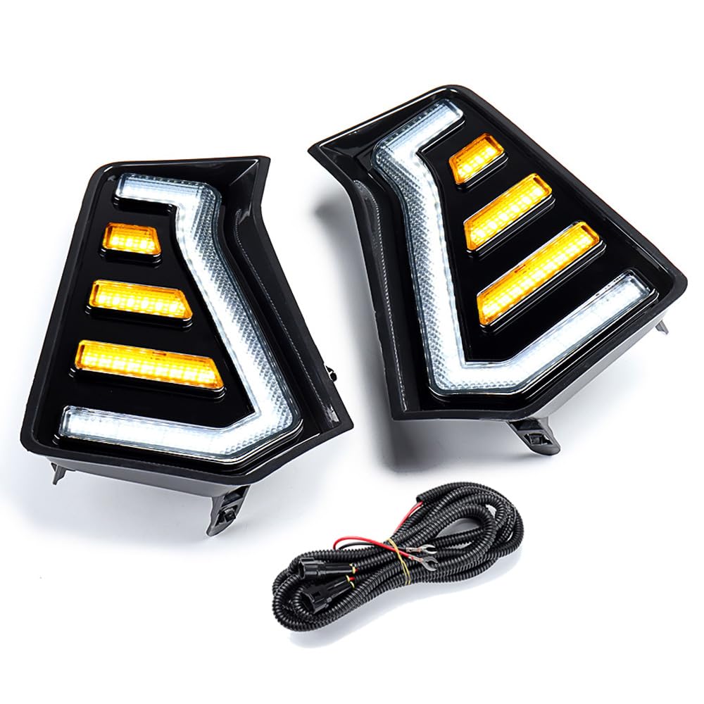 Driver Passenger Sides LED DRL Switchback Turn Signal Daytime Running Lights Assembly Replacement for 2024-2025 Toyota Tacoma SR5 SR TRD Pro Off-Road Sport Extended Crew Cab Pickup