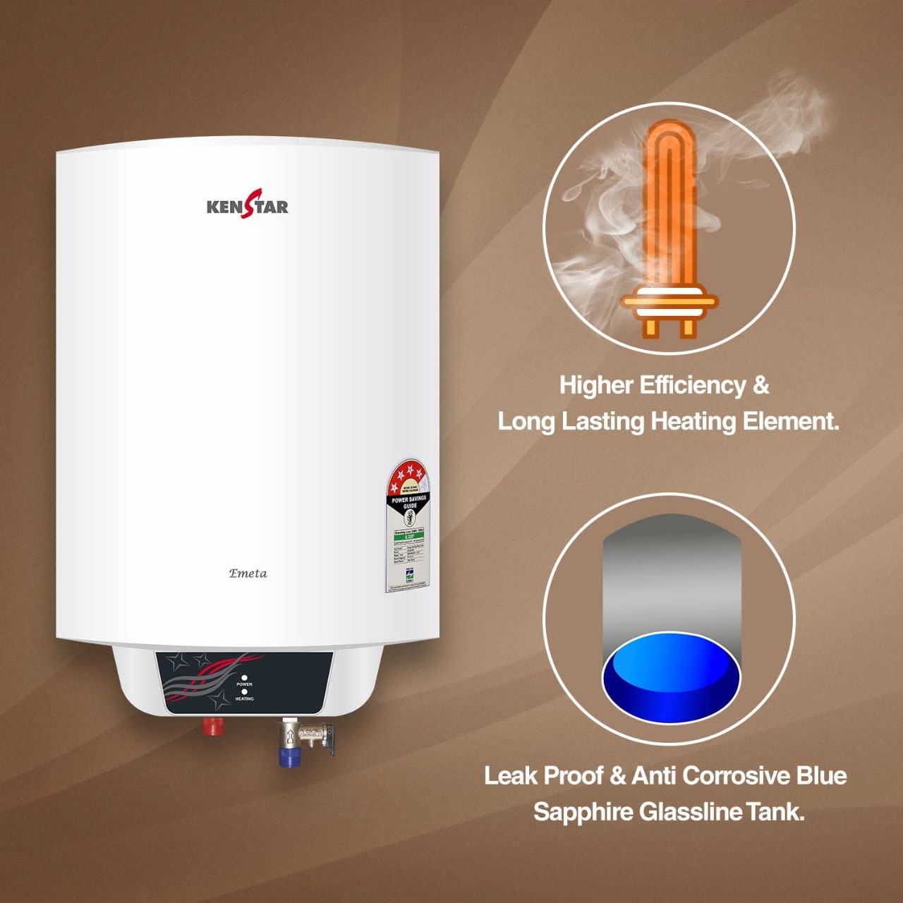 Buy Kenstar EMETA 25 Liter Storage Water Heater Geyser 2000 Watts (White)  Online at Low Prices in India - Amazon.in
