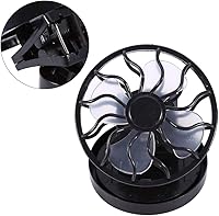 Vista 8 de Ventilador solar portátil, mini clip eléctrico para camping, ventilador de ahorro de energía para picnic, pesca, parque, viajes, Negro -, Retro