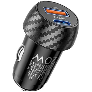 Amazon Basics Car Charger - Fast Charging 20W - Black